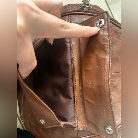 Small brown leather backpack - Picture 2 of 7